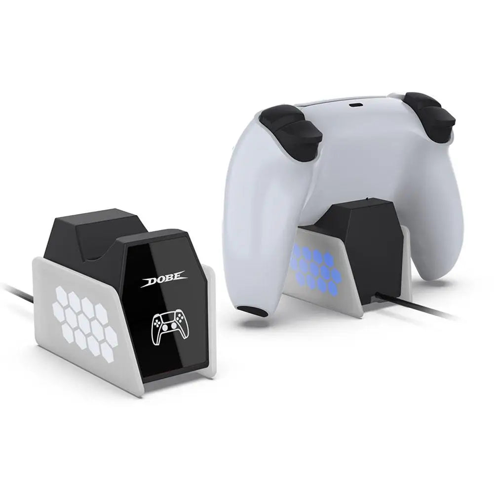 PS5 Controller Charging Station – RGB LED Light & Auto Stop