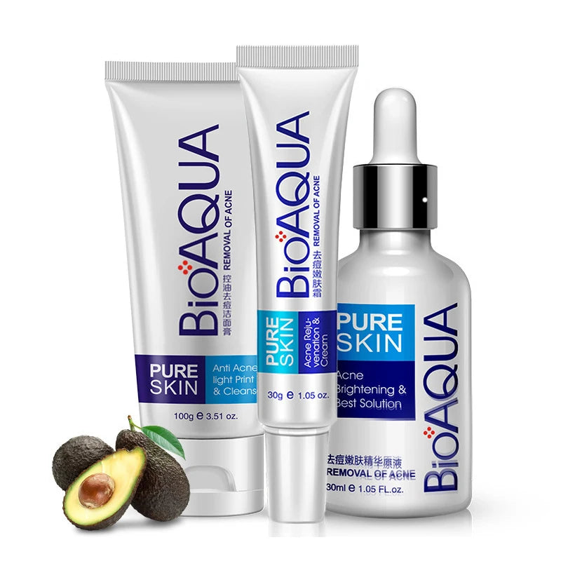 BIOAQUA 3-Piece Acne Firming Skin Care Set – Cleanser, Serum & Cream Skin Care Set Oasis Select Default Title