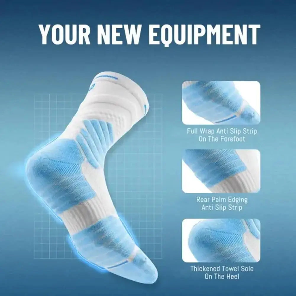 Men's Elite Thick Basketball Socks – High-Top Towel Bottom Athletic Sports Socks Oasis Select