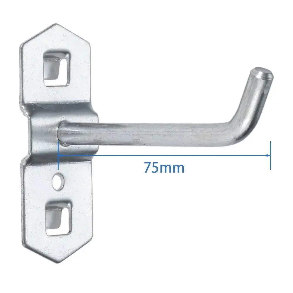Wall Mount Square Hole Hook Durable Storage Rack 25/50/75/100/150/200mm Oblique Hanger Hole Board Hook Pegboard Hook Oasis Select 75mm