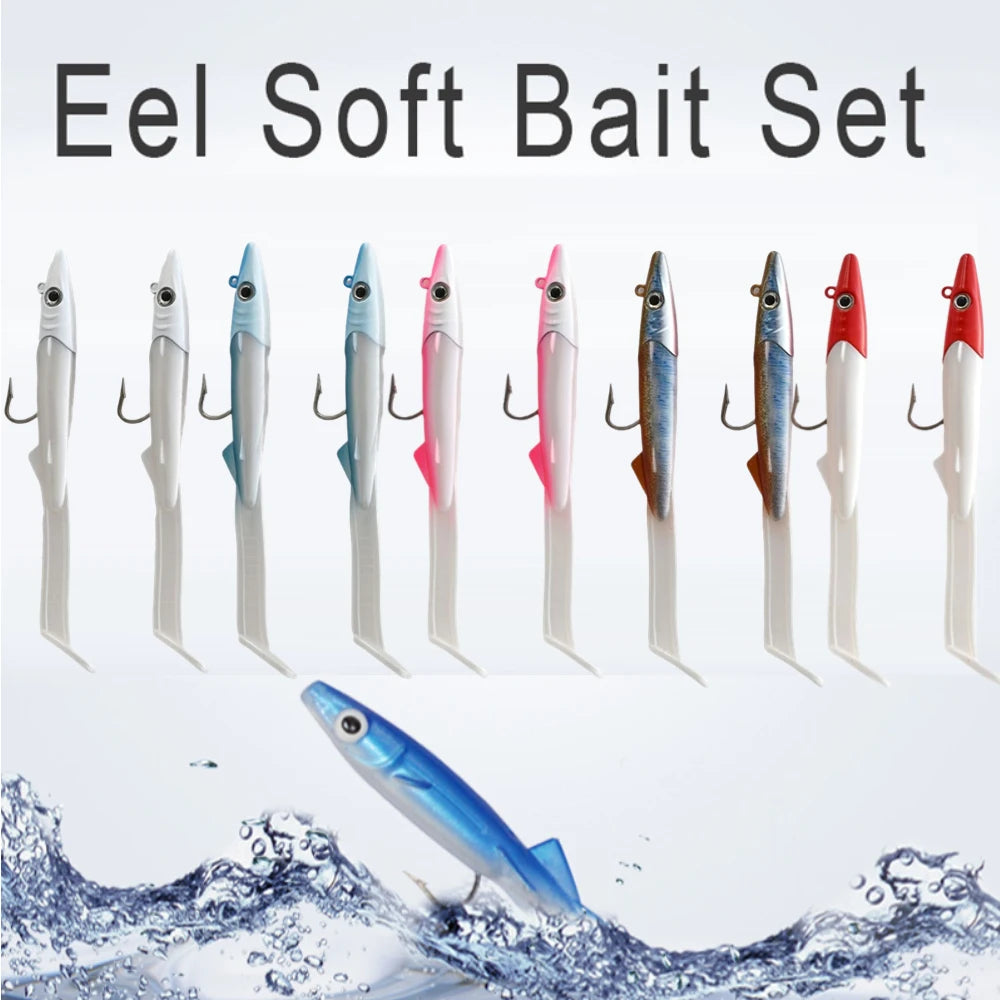 Soft Fishing Lures Kit Artificial Bait With VMC Hook 12cm 26g 2pcs/Pack Body Soft Lure for Freshwater Saltwater Fishing Oasis Select