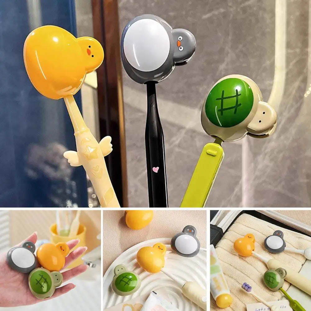 Cute Animal Toothbrush Head Covers – Travel Protector Cap