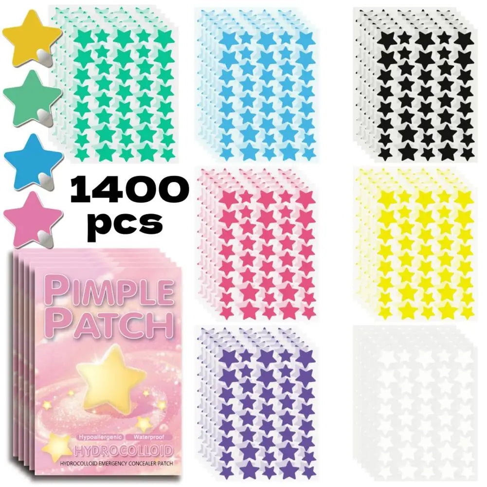 1400pcs Star Hydrocolloid Acne Patches – Invisible & Breathable Hydrocolloid Acne Patch Oasis Select B