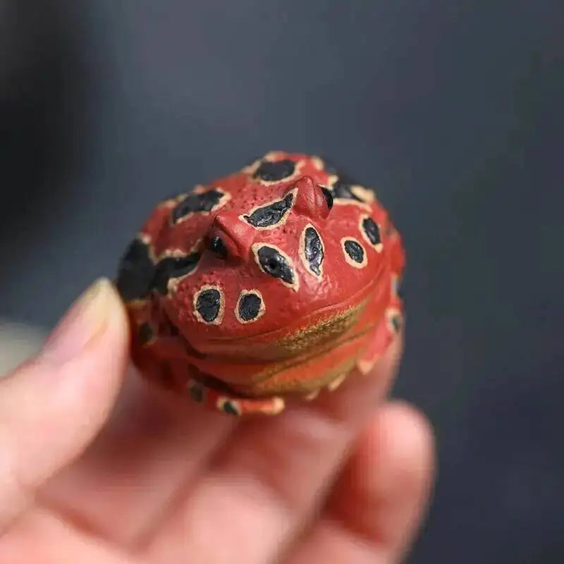 Zisha Tea Pet Golden Toad Wealth-attracting Tea Play Toad Tea Tray Frog Ornament Tea Play Accessories Oasis Select Red