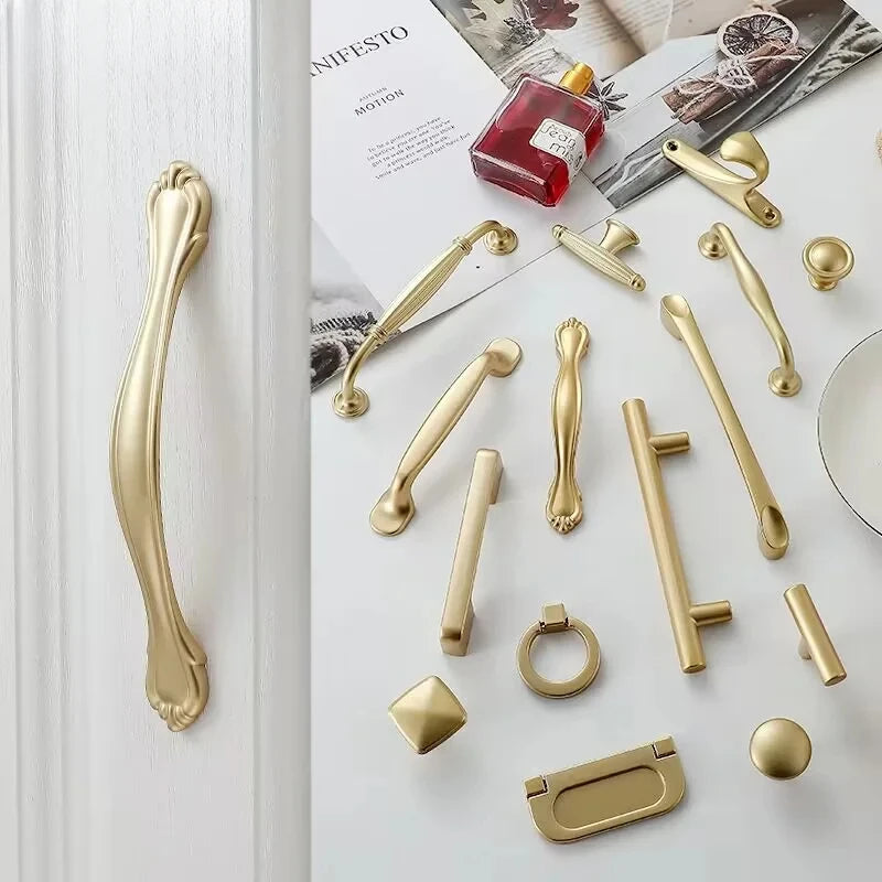 Handles Drawer Cabinet Furniture Kitchen Handles for Cabinet Knob Door Drawer Furniture Kitchen Knob Golden Simplicity Hardware Oasis Select