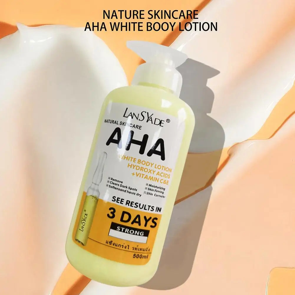 500ml Vitamin C Body Cream Whitening Hydroxy Acids VE Remove Acne Marks Deep Moisturizing Lightening Body Lotion Skin Care Oasis Select