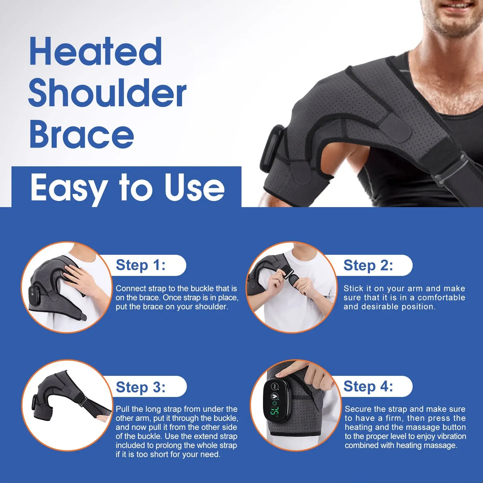 Electric Heated Shoulder Wrap – LED Warming Massage Shawl