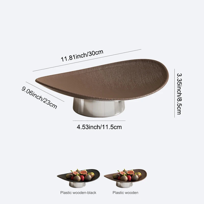 Fruit Bowl for Counter Leaf Fruit Bowl with Base Large Open Decorative Serving Plate Tabletop Centerpiece Modern Home Decor Oasis Select