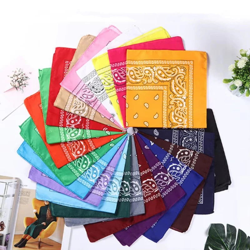 1/2pcs Bandana Kerchief Unisex Hip Hop Black Hair Band Neck Scarf Sports Headwear Wrist Wraps Head Square Print Handkerchief Oasis Select