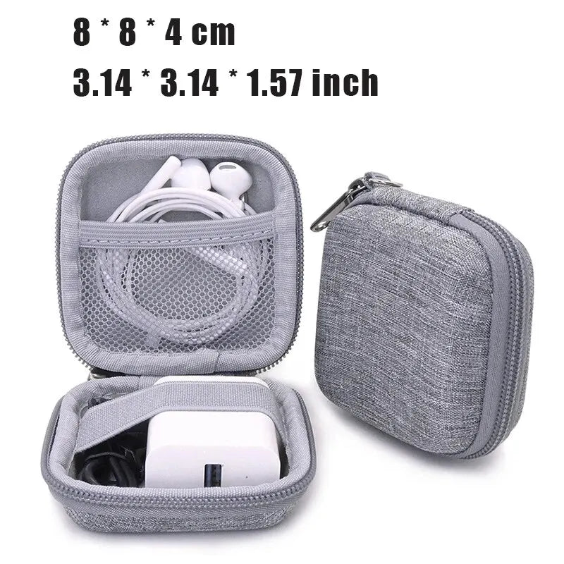 Portable Earphone Storage Bag Data Cable Organizer Bag Multifunctional Digital Gadgets Case For Charger U Disk Protective Cover Oasis Select Grey