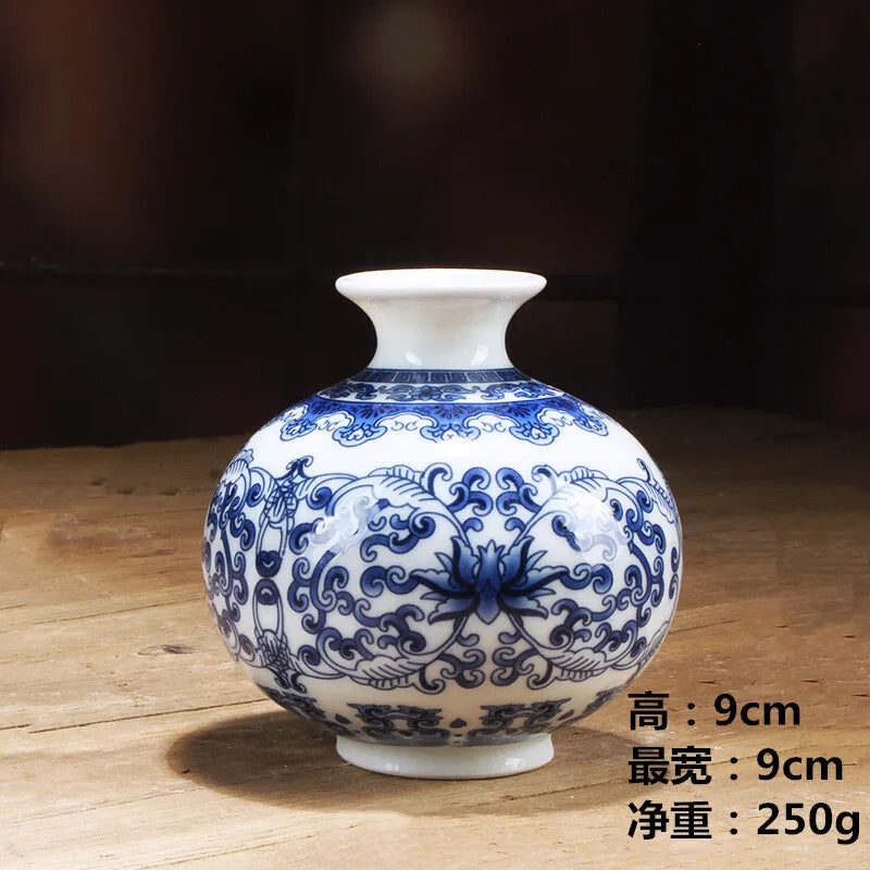 Chinese Table Antique Blue White Porcelain Vase Decoration Crafts