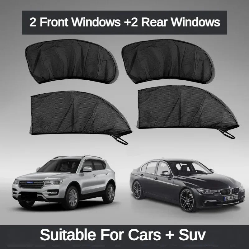 Car Universal Sunshade SUV UV Protection Anti-mosquito Screen Window Blackout Side Curtain Protection Window Film Accessories Oasis Select 1 set