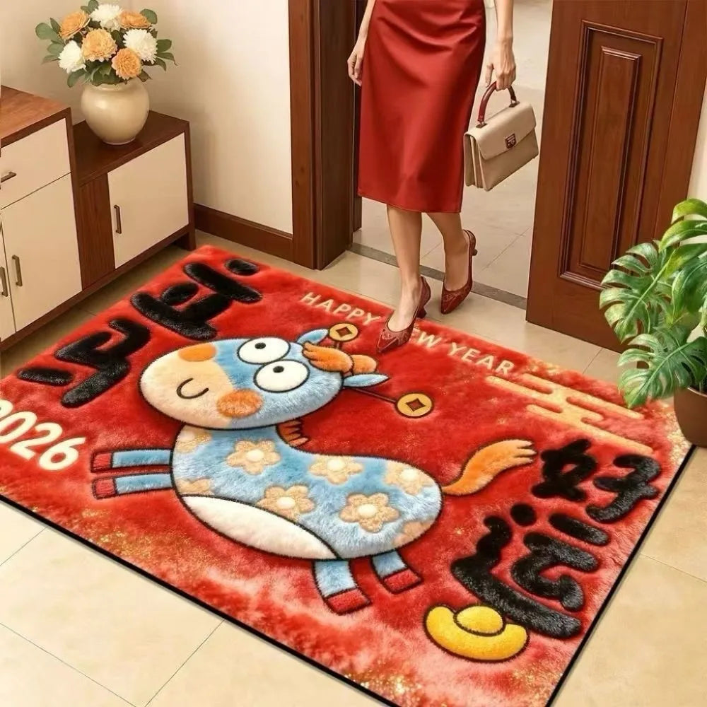 2026 New Year Horse Door Mat – Anti-Slip Quick Dry Rug