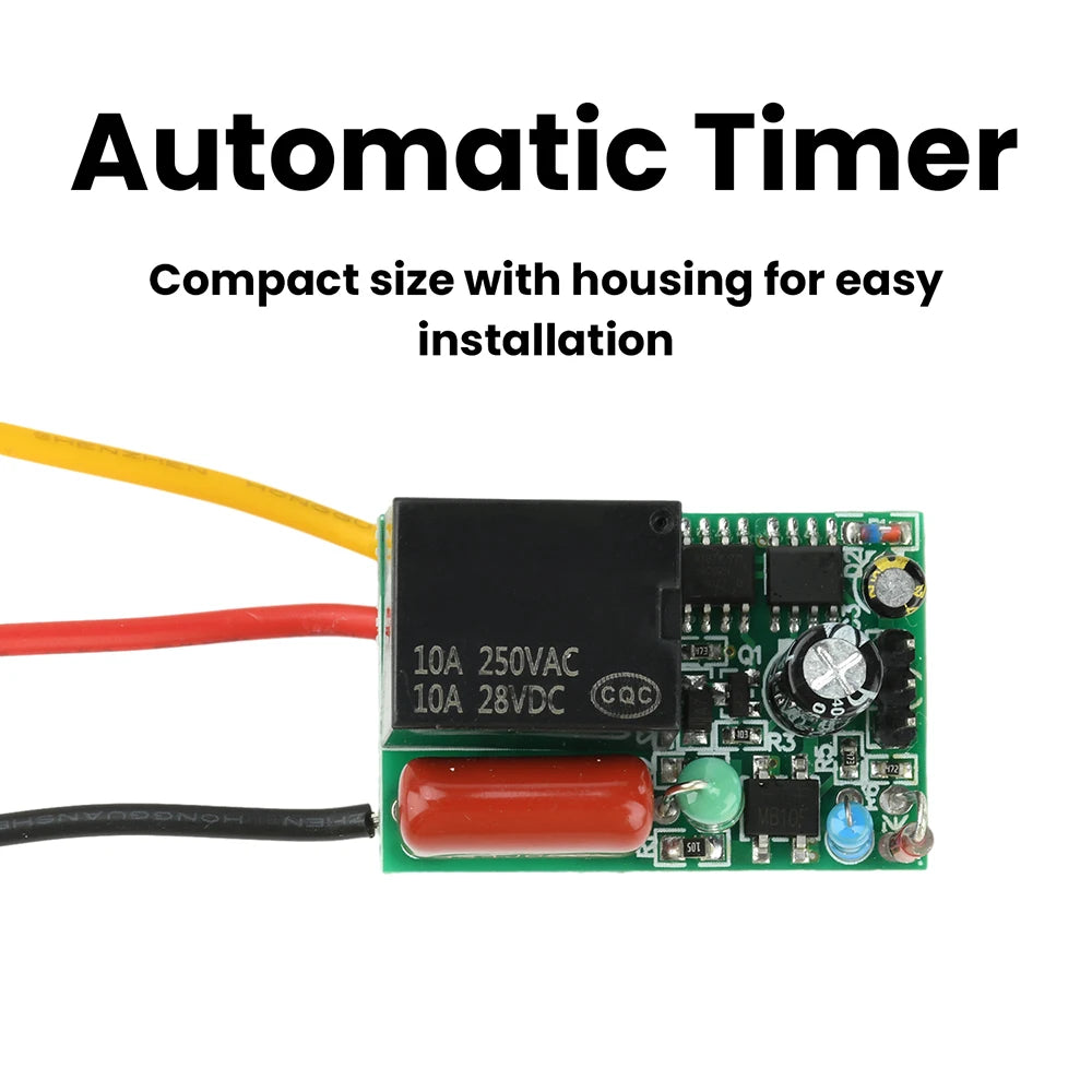 AC 220V 10A 5/20-Minute Delay Switch Relay Module with Timed Auto-Shutdown for Lighting & Exhaust Fans Automatic Control Oasis Select