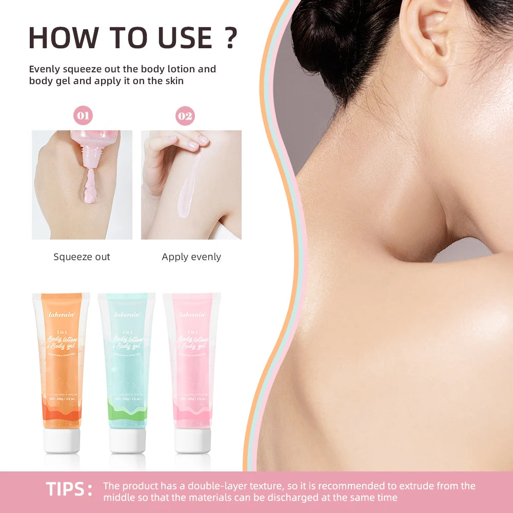 2-in-1 Body Lotion Body Gel Nature Lock Water Anti Aging Brightening Repairing Improve Skin Elasticity Double-tube Body Lotion Oasis Select