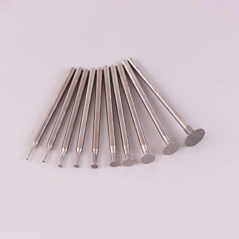 10PCS Grinding Bit Accessory Ultra-Thin T Head Shank Diamond Mounted Point Stone Jade Carve Polish Engrave Tool Oasis Select 10PCS