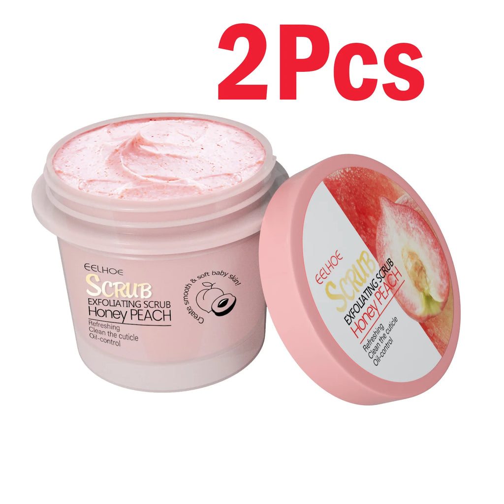 Honey Peach Body Scrub Cream Deeply Cleansing Exfoliating Scrub for Smooth & Glowing Skin Dead Skin Removal Moisturizing Oasis Select 2 x 100g Boxed