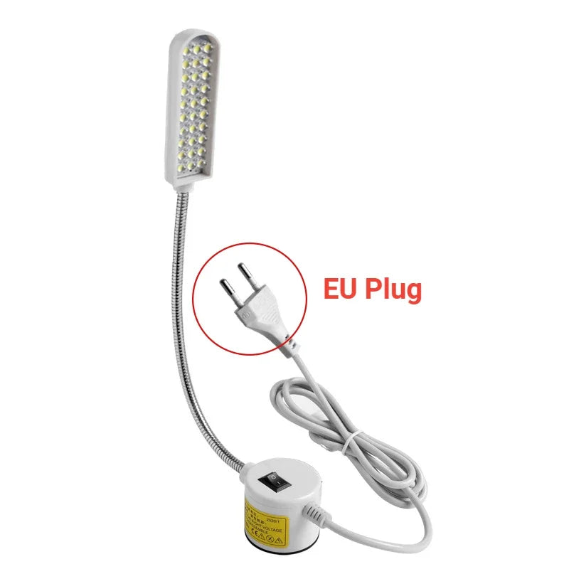 LED Sewing Machine Lamp 360 Flexible Adjustable Gooseneck Work Lamps Industrial Lights with Magnetic Base for Workbench New 2024 Oasis Select EU Plug 30LEDS