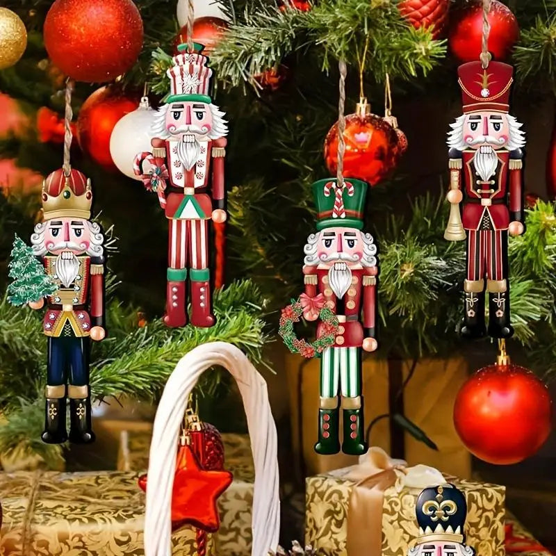 12pcs Christmas Nutcracker Set 8cm Wooden Soldier Dolls for Xmas Tree Holiday Home Office Table Decorations Oasis Select