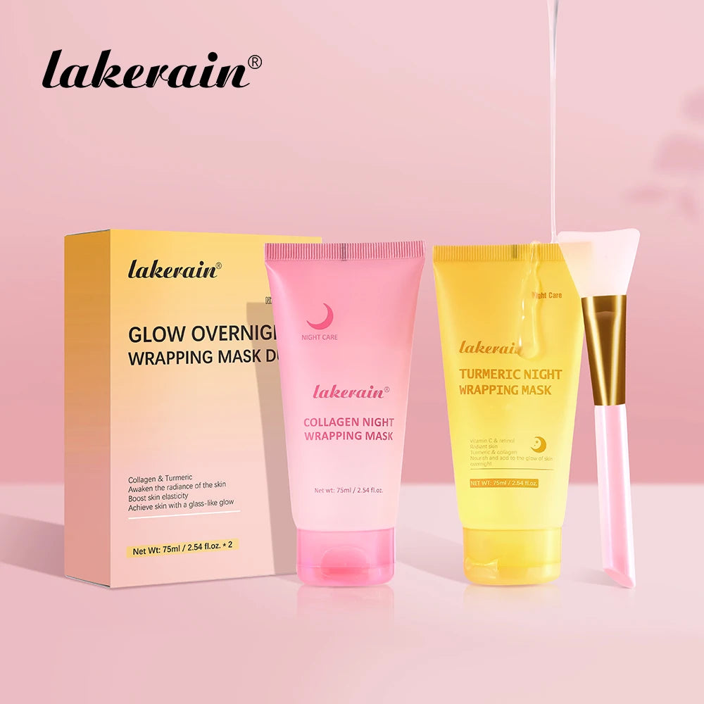Glow night Wrapping Mask Deep Hydration Care Reduces Sagging&Dullness Even Skin Tone Mask Collagen Turmeric Hydrating Moisturize Oasis Select