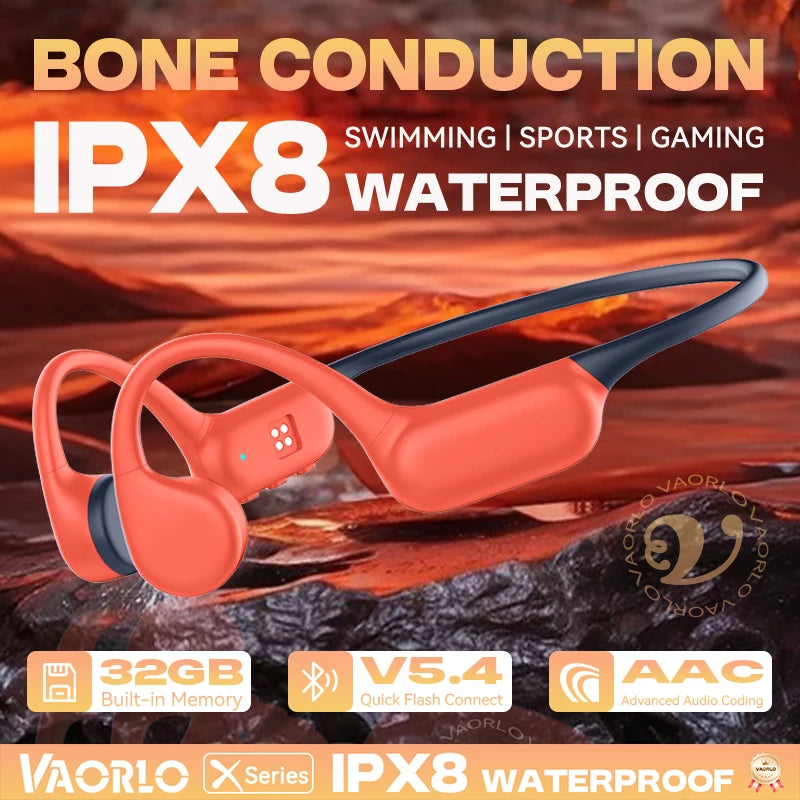 Bone Conduction Wireless Headphone IPX8 Waterproof Swimming Sport Earphones Open-Ear HIFI Bluetooth 5.4+32GB MP3 Player With Mic Oasis Select