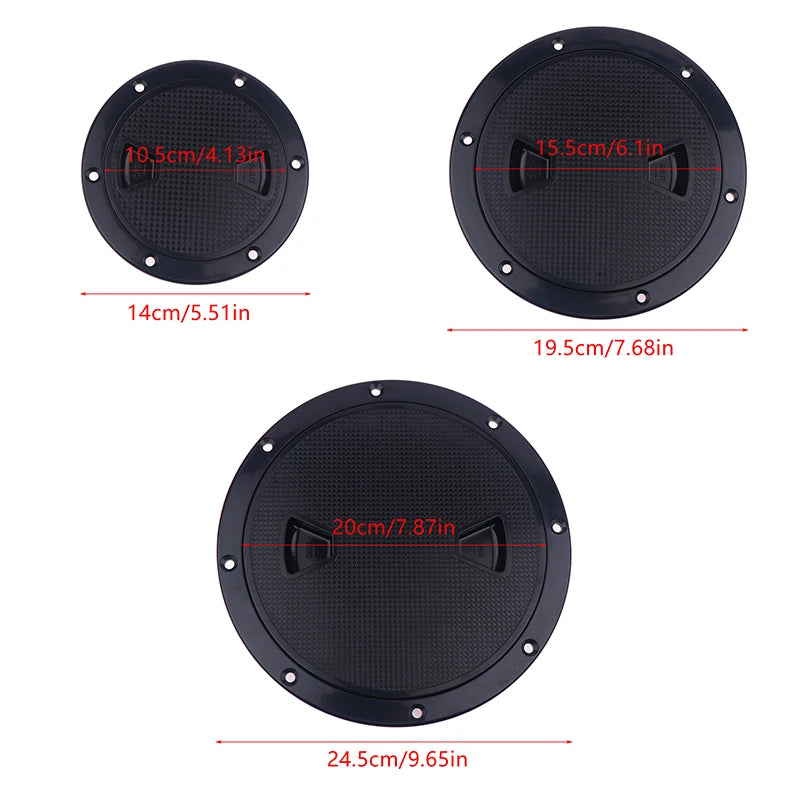 ABS Plastic Round Non-Slip Inspection Hatches Screw Out Access Hatch Cover 4'' 6'' 8'' With Detachable Cover For Kayaks Yacht Oasis Select