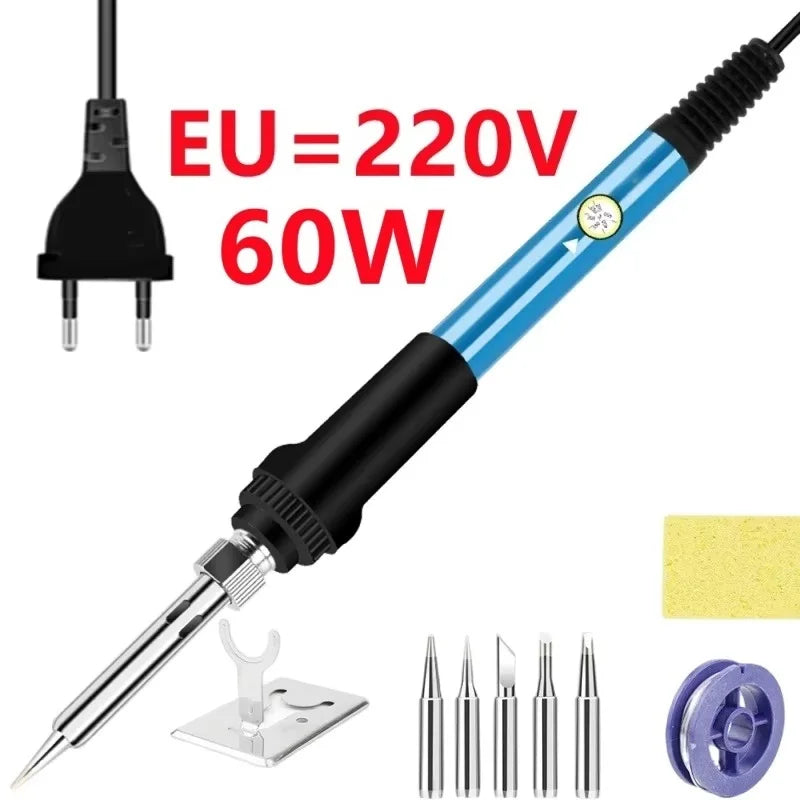 SLADE 60W Adjustable Soldering Iron EU Plug 200–450°C + Stand Electric Soldering Iron Oasis Select EU-220V-5PCS