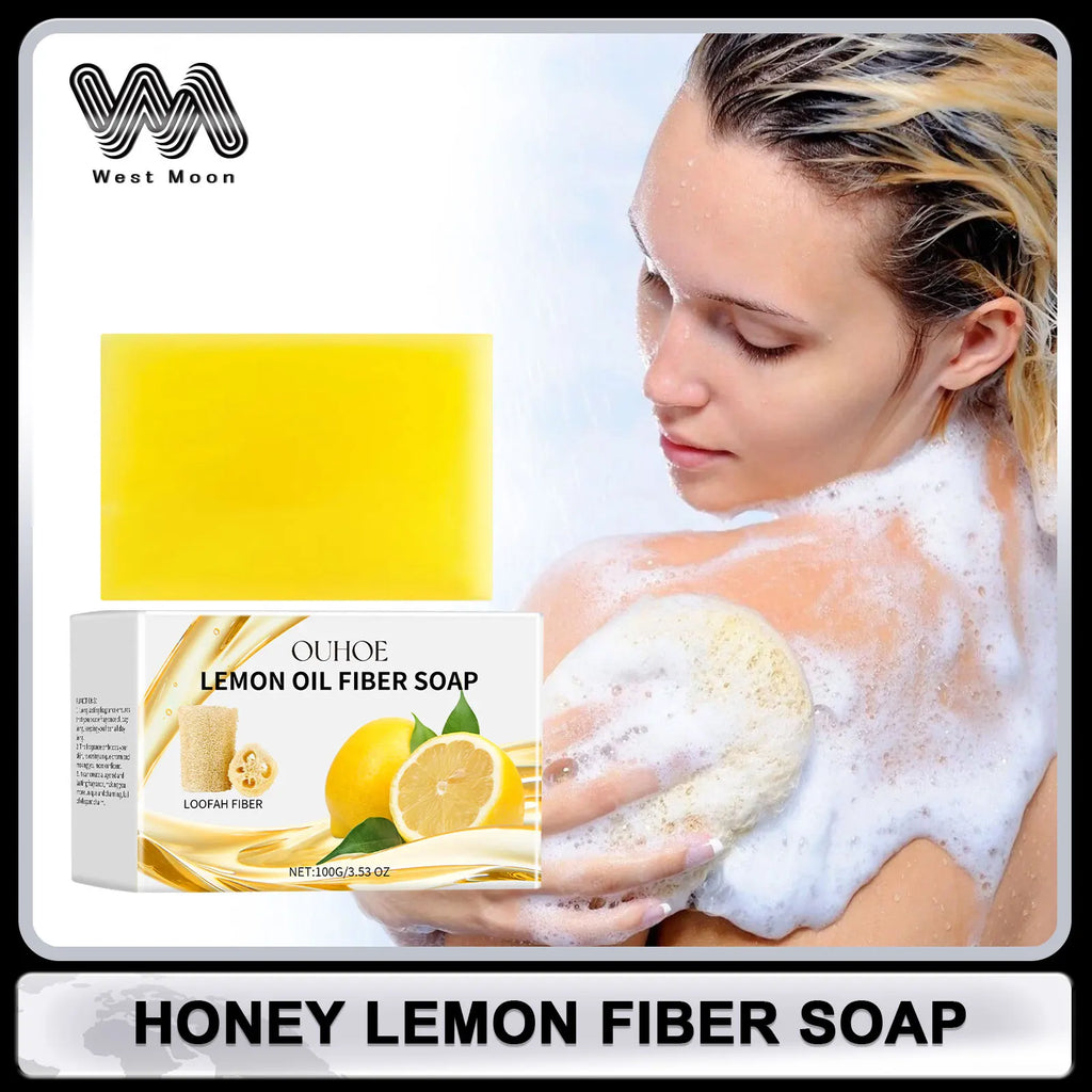 OUHOE Lemon & Honey Body Soap – Cleanse, Exfoliate & Brighten