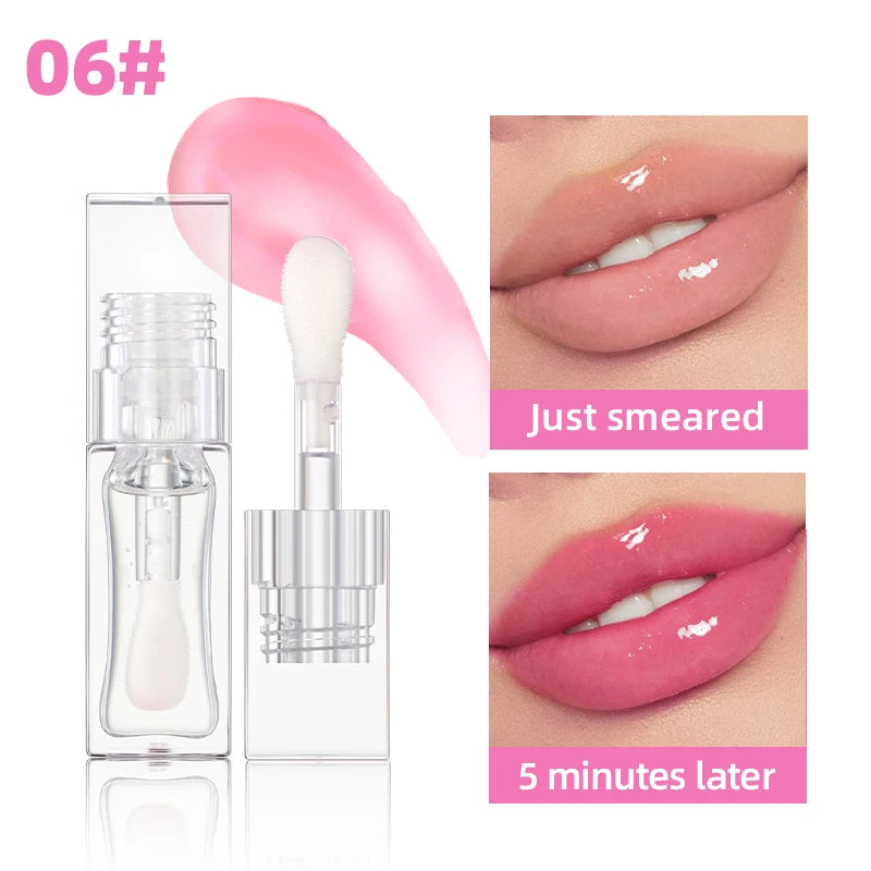QIBEST Color Changing Lip Oil – Glitter Gloss & Balm