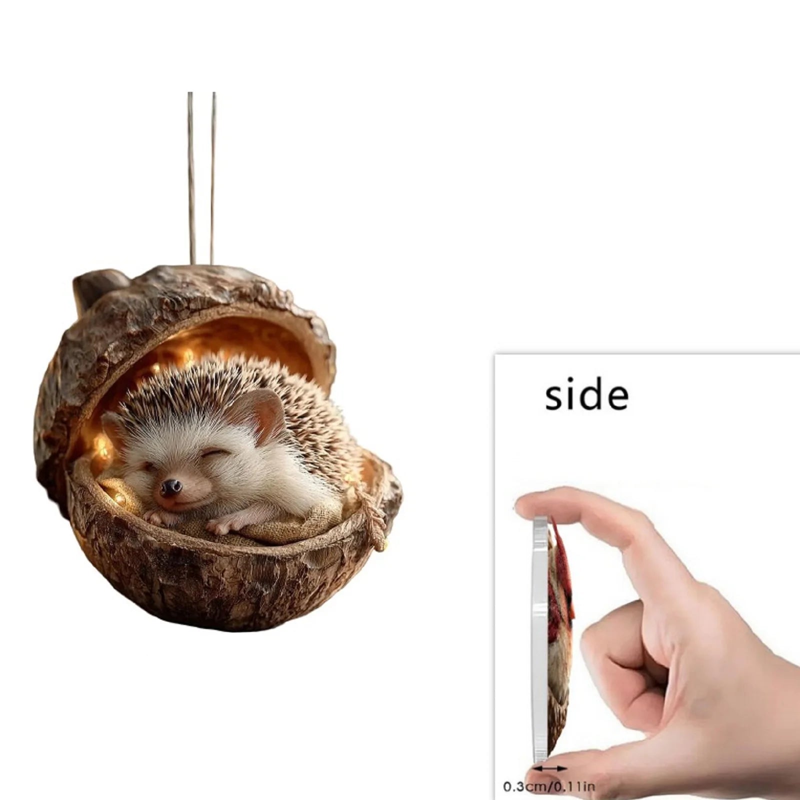 Animal Acorn Christmas Ornaments – Fox Hedgehog Bunny Christmas Tree Ornament Oasis Select A One Size