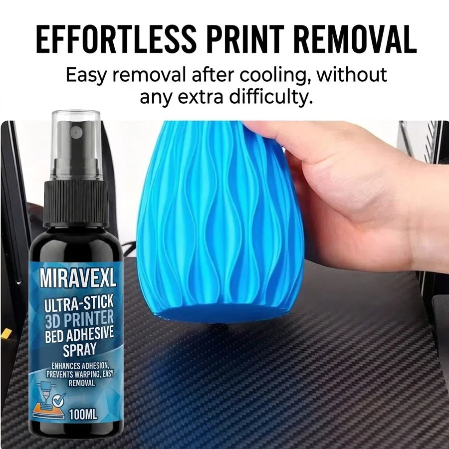100ml Strong 3D Printer Adhesive Spray Suitable for PLA, ABS, PETG, TPU Filaments - Reduces Warping, Enhances Bed Adhesion Oasis Select
