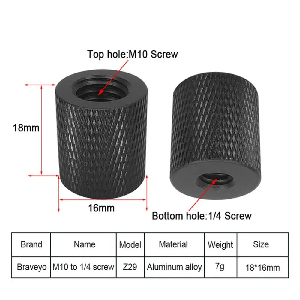 Camera Screw 1/4 to M4 M5 M6 M8 M10 Conversion Screw Tripod Ballhead Adapter Mount Accessories for Camera Flash Bracket Oasis Select M10