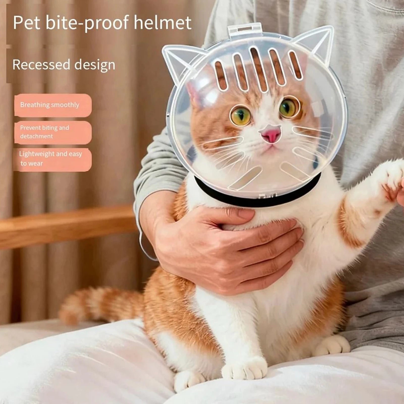 Cat Bubble Muzzle Breathable Sturdy Muzzle Mask Cat Head Cover Space Hood Protective Helmet Anti-bite Pet Grooming Supplies Oasis Select