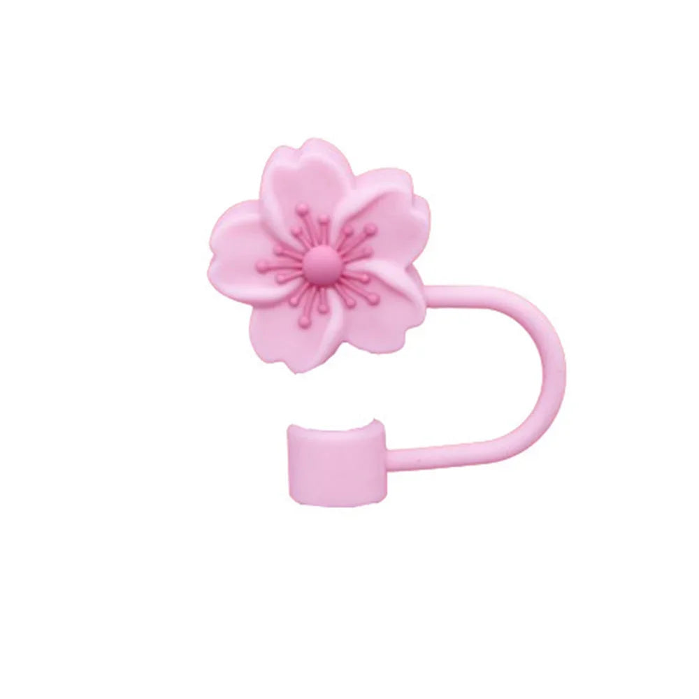 10mm/0.4in Flower Shape Straw Cover Compatible with Stanley 30&40 Oz Tumbler Soft Silicone Flower Straw Cover Straw Lid Oasis Select Pink 1
