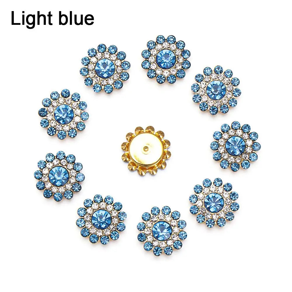 Vintage Buttons Clothing Flatback Plating Pearl Buckle Rhinestone