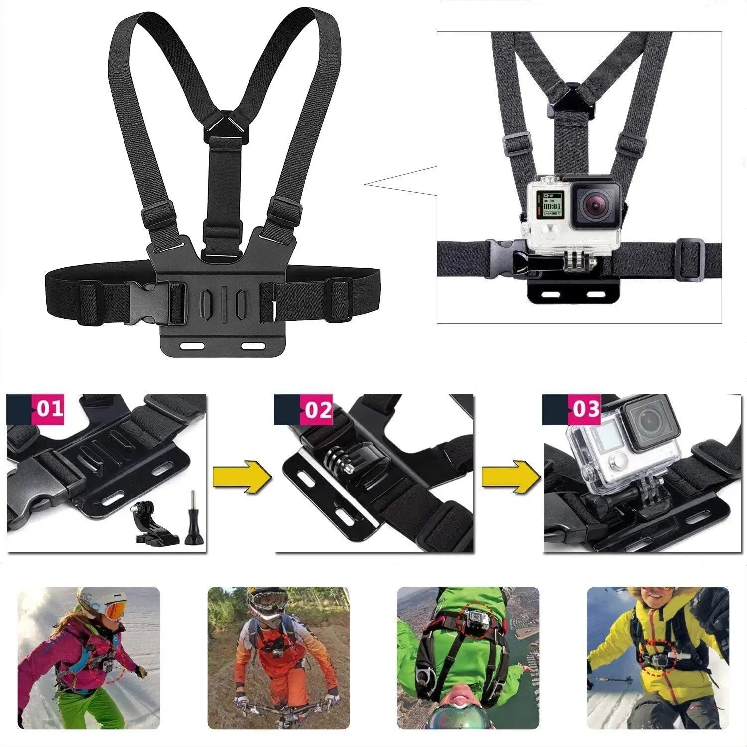 Action Camera Chest Strap Mount – GoPro & Universal Fit
