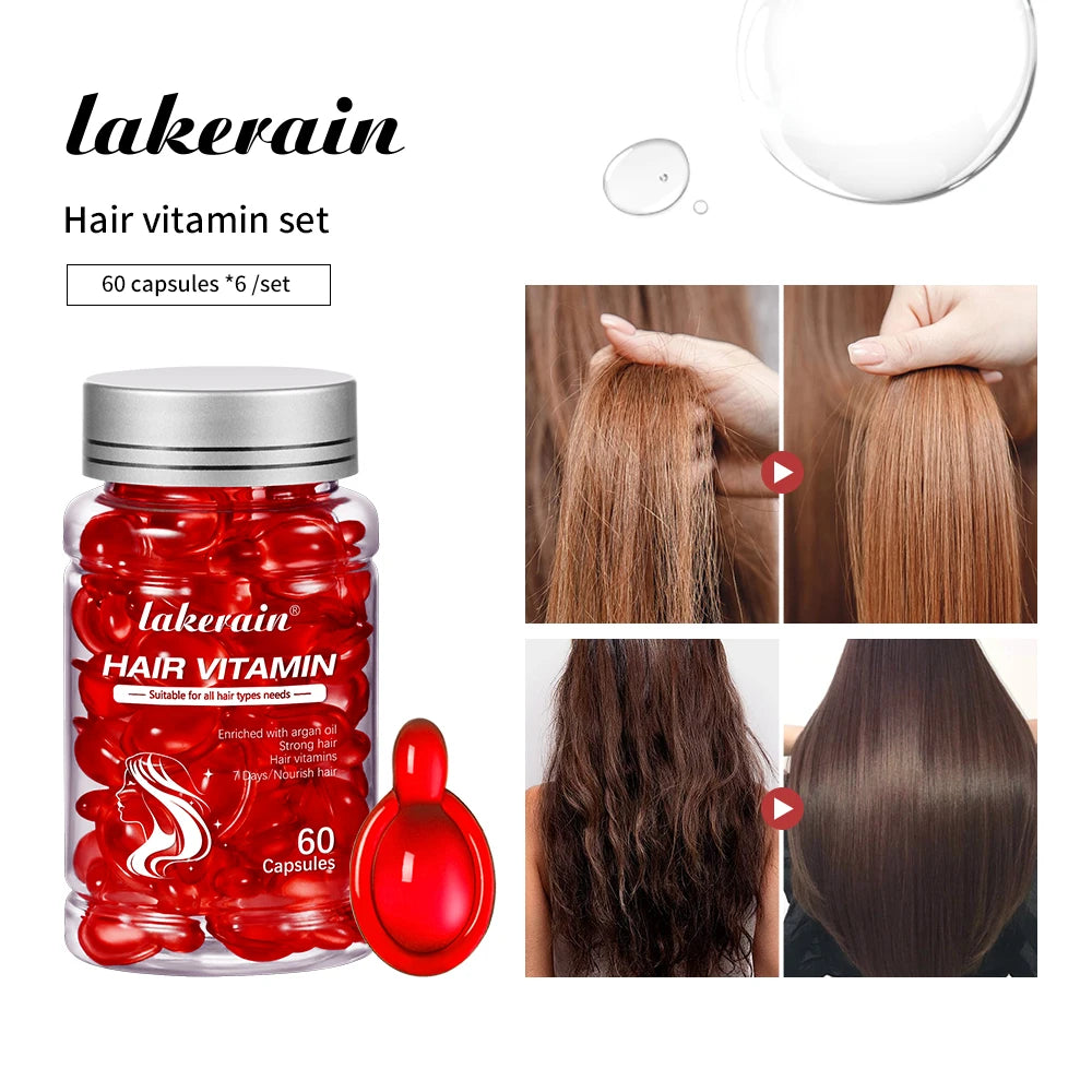 6bottles Morocco Argan Vitamin Oil Hair Care Set Essence Damaged Nutrition Repair Hair Splitting Improvement Treatment Products Oasis Select