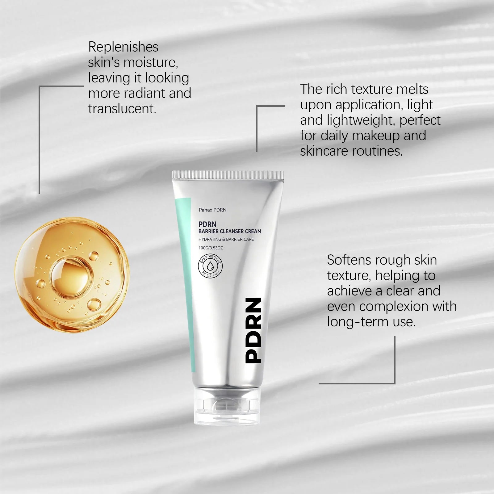 PDRN Cleanser Cream – pH Balance, Oil Control & Hydration