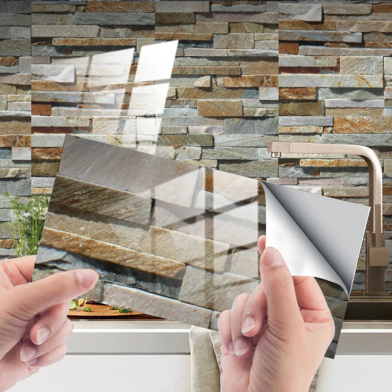 Wall Stickers Home Renovation Crystal Tiles Self-adhesive Flooring Kitchen Oil Resistant Decorative Tiles Material PVC Oasis Select