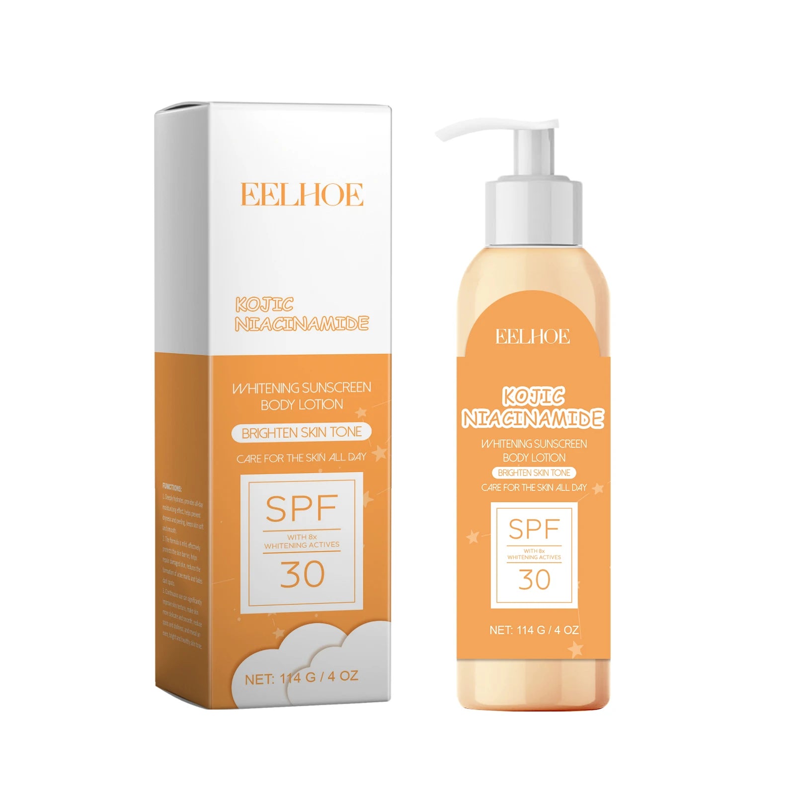 Kojic Acid & Niacinamide Brightening Body Lotion | Eelhoe Brightening Body Lotion Oasis Select 114Ml