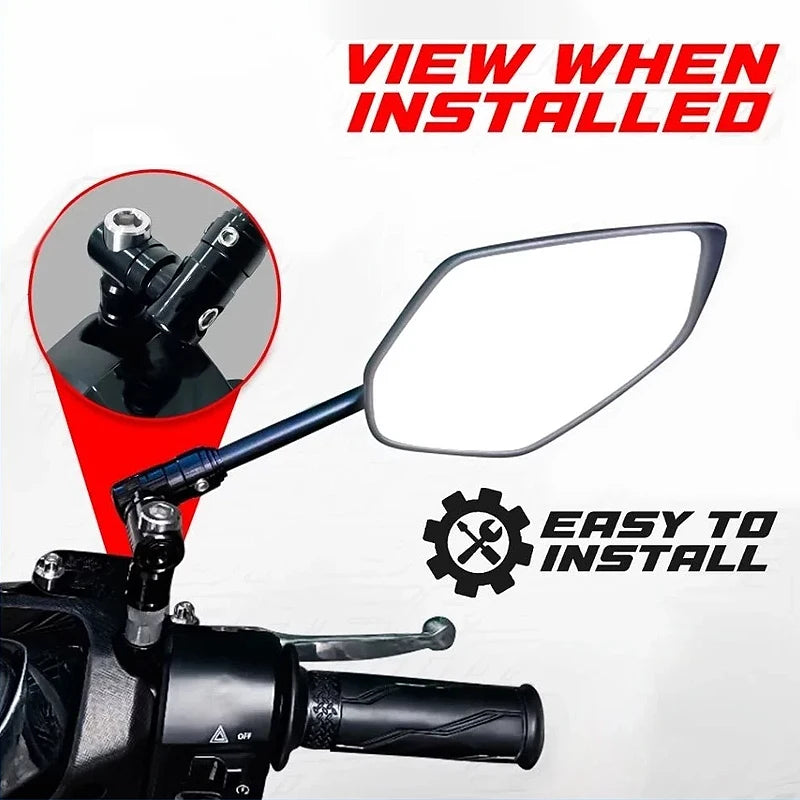 Motorcycle Side Mirror Folding Mechanism CNC 360° Processor Universal Rearview Mirror Fully Adjusta Oasis Select
