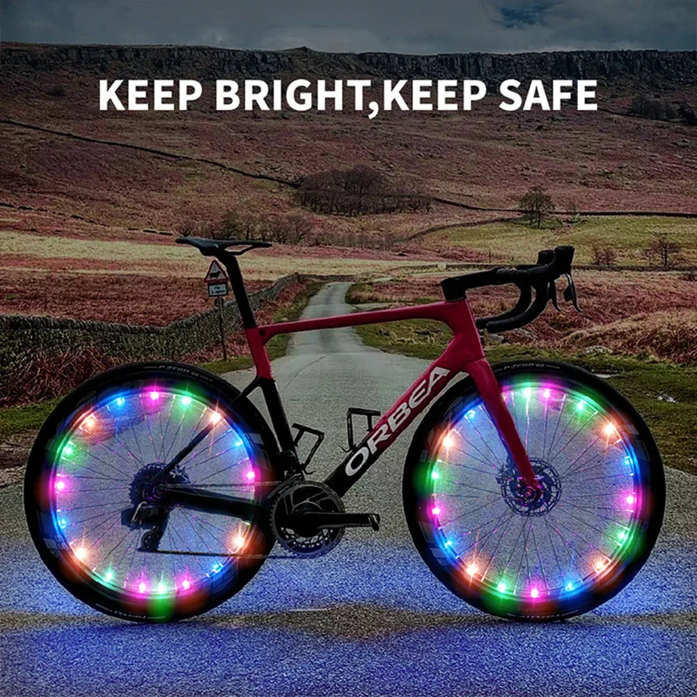 Bicycle Wheel LED Lights Mountain Bike Frame Decoration Lights Bicycle Spoke Lamp Night Riding Wheel Lamps Valve Lamp Oasis Select