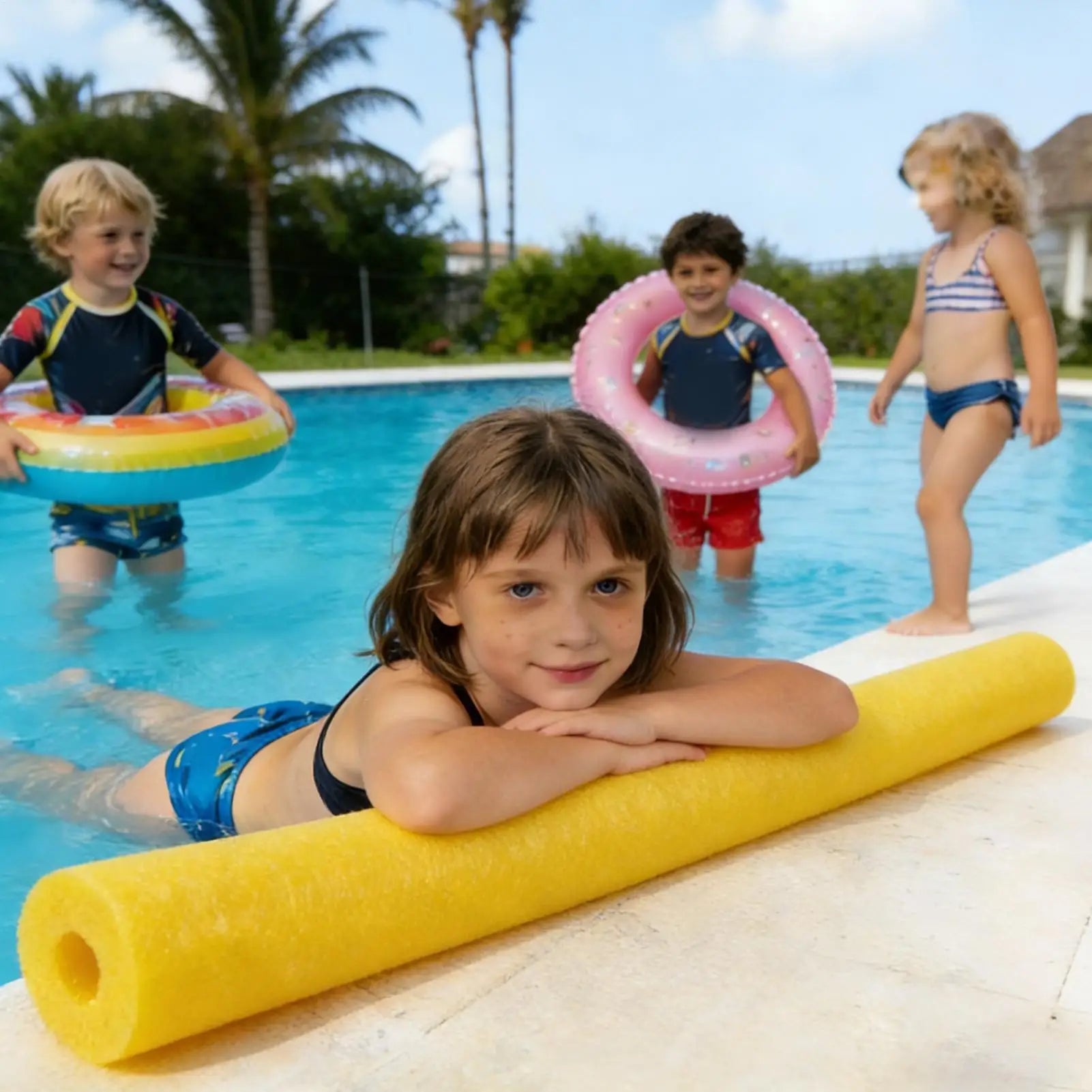 Pool Noodles Foam Tube Floating Hollow Large Colorful Exercise Aid Pool Noodles Tube for Aerobics Craft Projects Parties Water Oasis Select