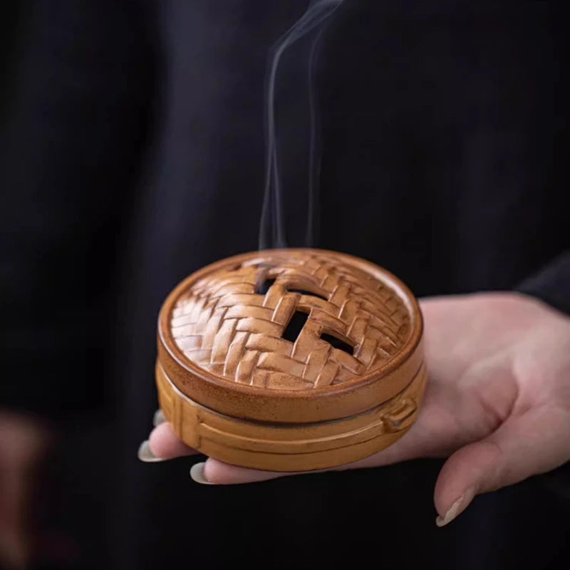 Ceramic Steamer Plate Incense Burner Creative Xiaolongbao Incense Socket Household Tea Ceremony Is Booming Oasis Select
