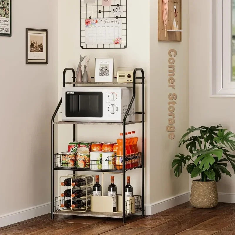 Household Goods New Kitchen Microwave Oven Rack Large Capacity Household Fruit And Vegetable Storage Rack Kitchen Seasoning Rack Oasis Select