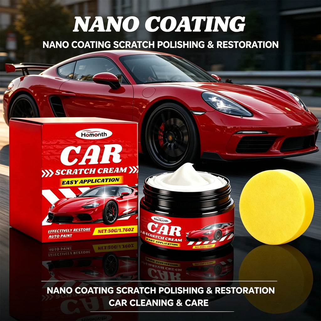Car Scratch Remover Cream with Sponge Auto Paint Scratch Remover Polishing Paste for Car Scuffs Swirls Fine Lines Cleaning Care Oasis Select