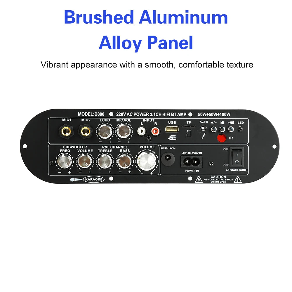 Bluetooth 5.0 Digital Amplifier Board 2.1 Channel 50W*2 100W Large Power Output for Home Sound Systems Adjustable Bass Treble Oasis Select