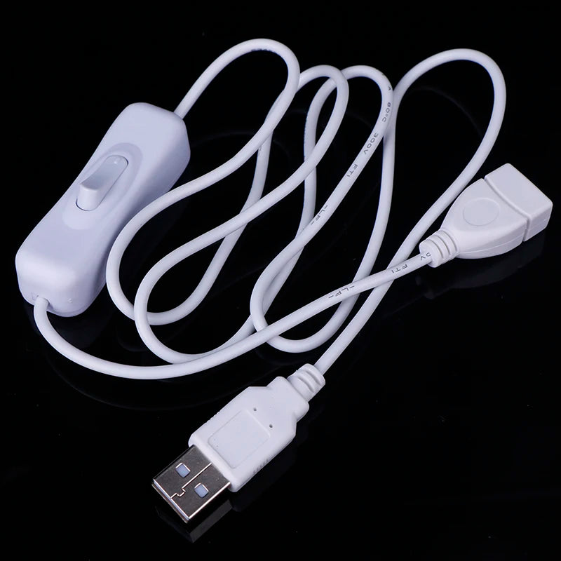 1Pc 1m USB Cable with Switch ON/OFF Cable Extension Toggle for USB Lamp USB Fan Oasis Select