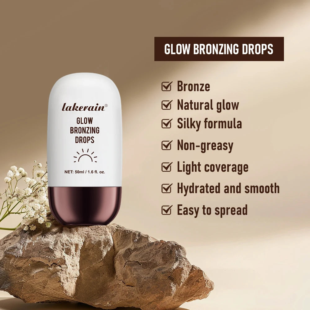 Illuminating Bronzing Drops Lightweight Non-greasy Liquid Bronzer Serum Cream Sun-kissed Glow Radiant Finish Makeup 50ml Oasis Select