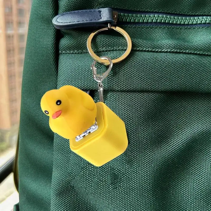 Keyboard Bag Charm Fidget Clicker Small Backpack Ornament Duck Shape Backpack Charm with Light and Sound Stress Relief Toy Gift Oasis Select